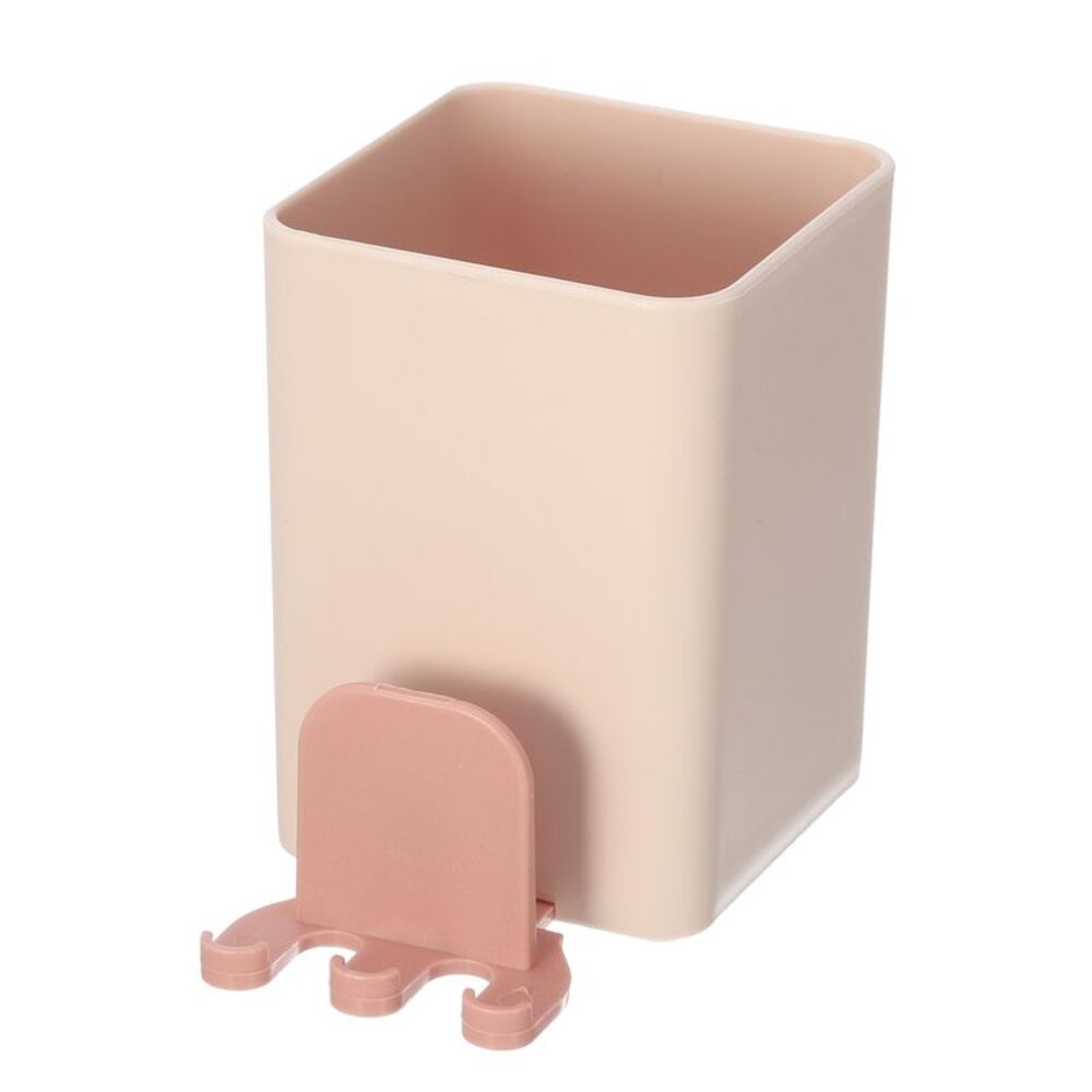 Wall Mounted Bathroom Toothbrush Holder Organizers Pink 2.45"x2.45"x3.39"